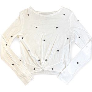 2for$30 PINK Victoria’s Secret Heart Cropped Long Sleeve T-shirt Size Medium